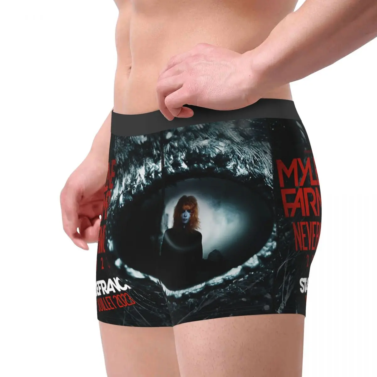 Custom Mylene Farmer Boxers Shorts Men\'s French Singer Briefs Underwear Cool Underpants