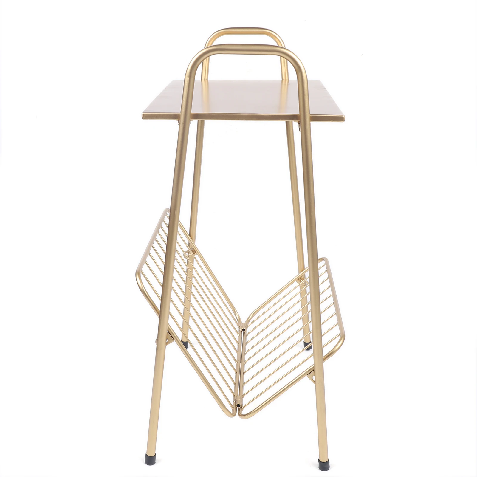 Iron Art Disassembly Small Coffee Table, Living Room Sofa Bedroom Bedside Corner Table, Newspaper Storage Magazine Rack