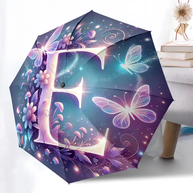 

Складной зонт на тему букв, модный, с автоматическим открытием, 8, железные ребрышки, пластиковая ручка, складной солнцезащитный козырек, идеальные рождественские подарки