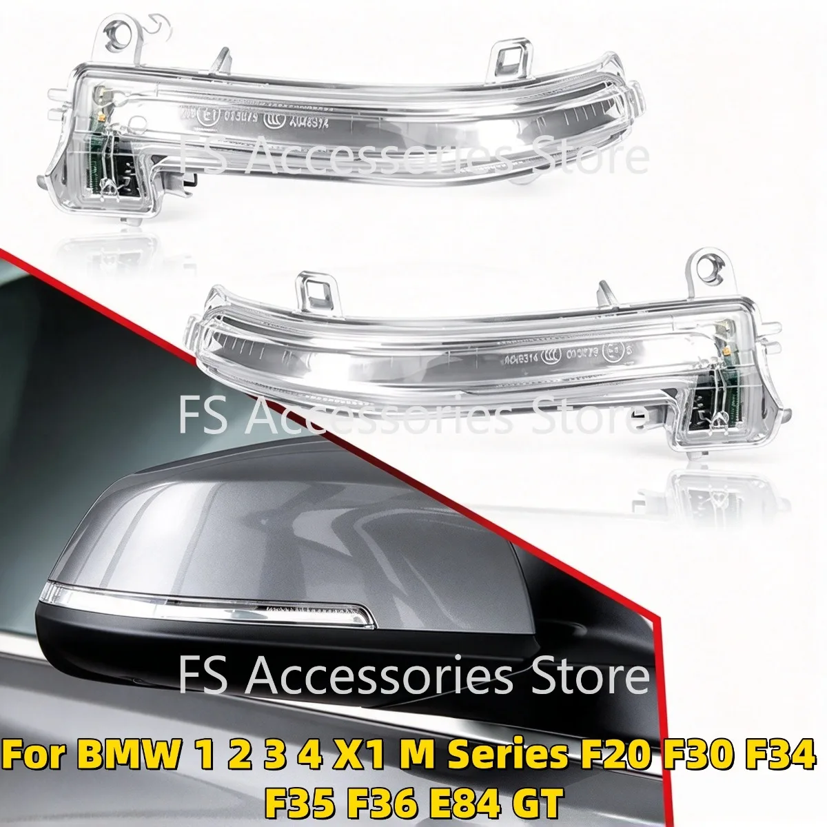 LED Rearview Mirror Turn Signal Lamp Side Mirror Lamp Indicator Lamp For BMW 1 2 3 4 X1 M Series F20 F30 F34 F35 F36 E84 GT