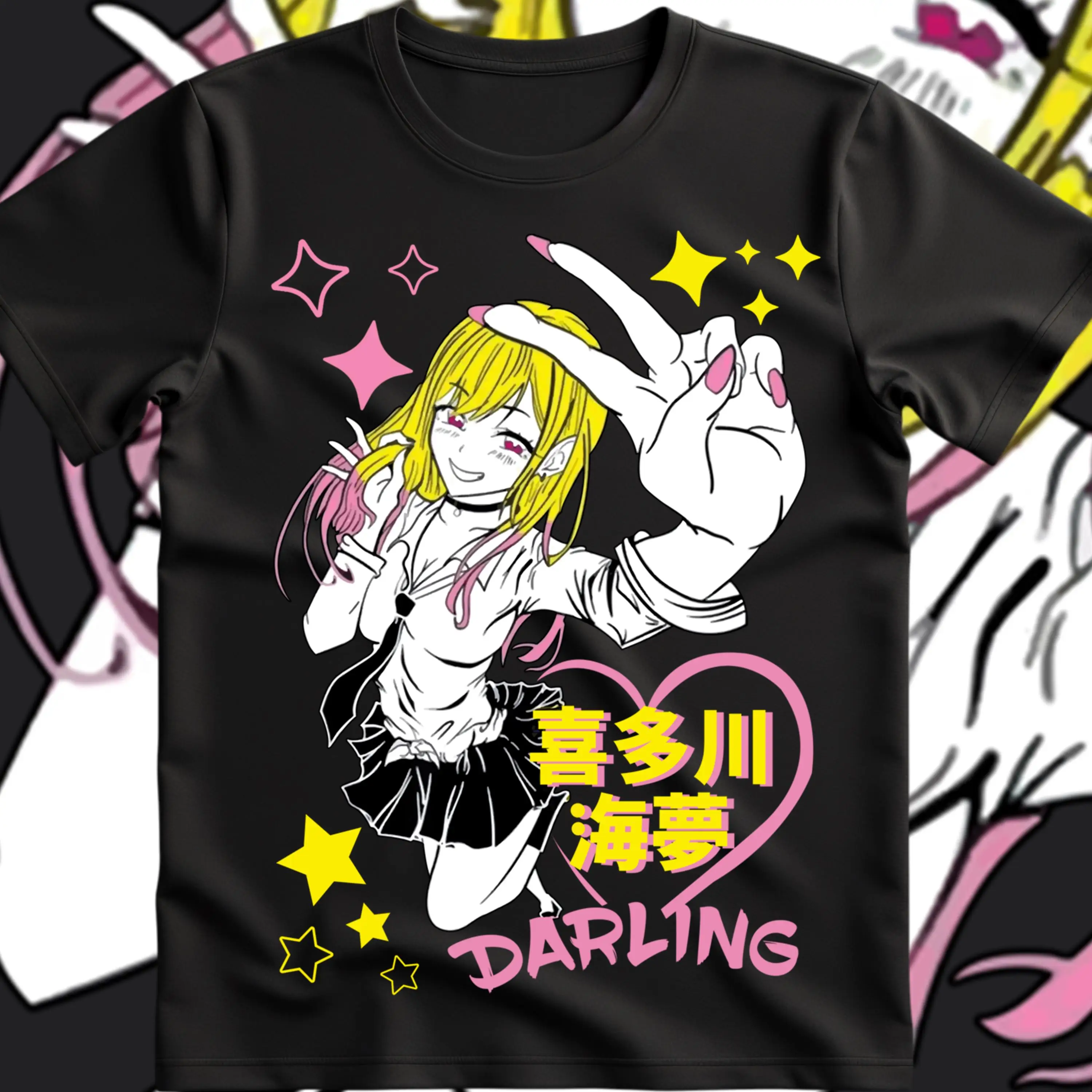 Marin kitagawa camiseta meu vestido querido menina kawai waifu anime camisa masculina e feminina verão algodão solto moda topo