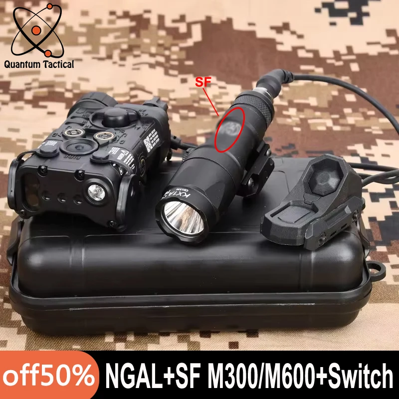 WADSN Tactical NGAL Red Green Blue Dot IR Laser SF M600C M300A Hunting Flashlight Scout LED Light With AXON Dual Control Switch