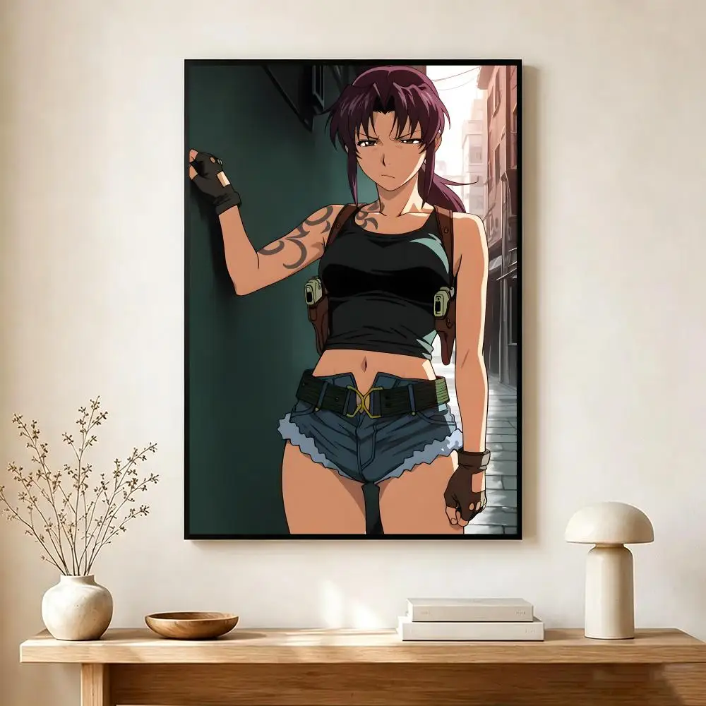 Action Anime B-Black Lagoon Revy Poster Wall Art Print Decorative Mural Home Decor Gift Unframed