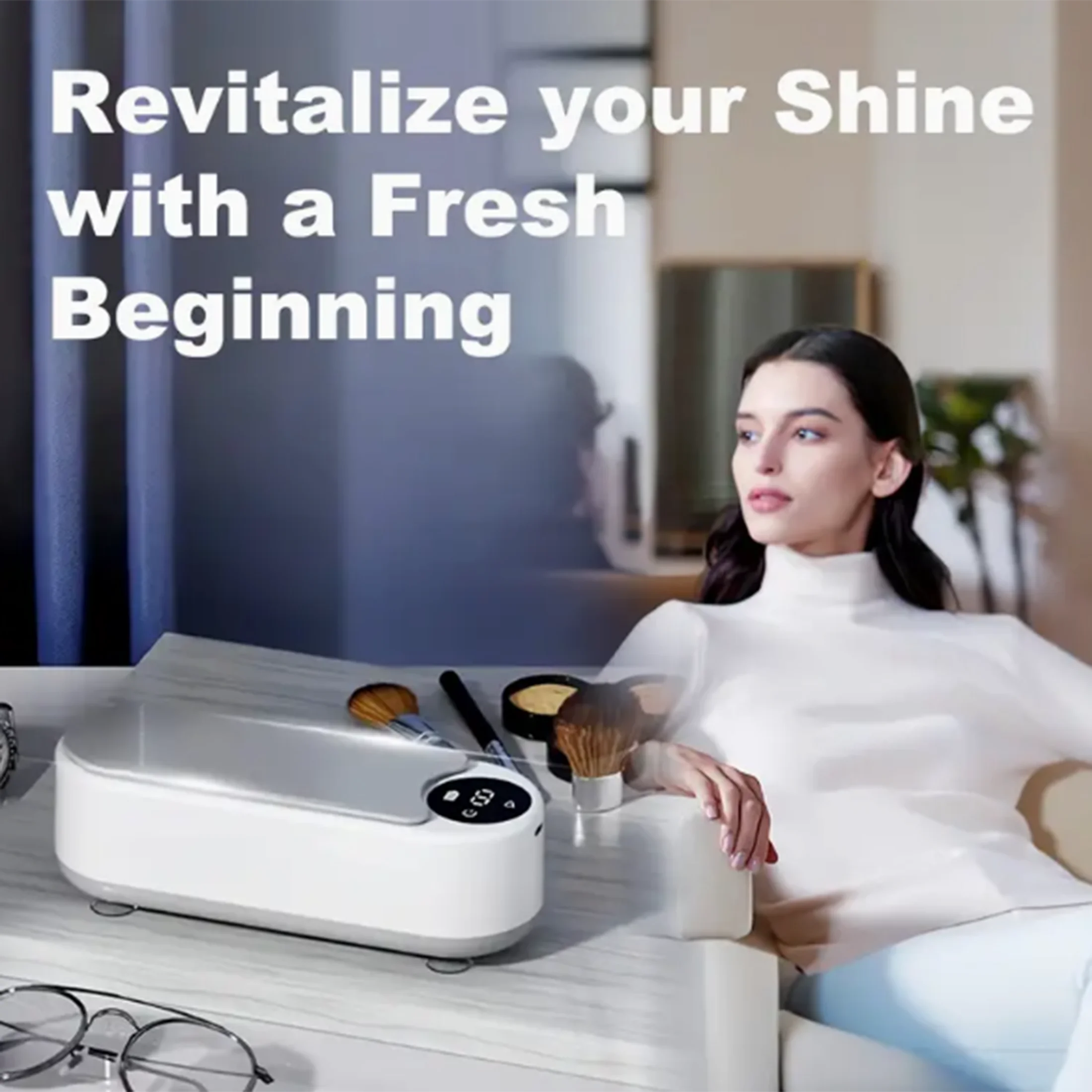 

1pc portable glassesjewelry cleaner high-frequency vibration deep cleaning, easy touse at home for watches makeup brushes, etc.