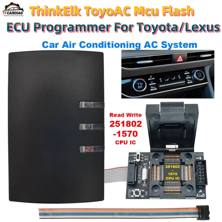ThinkElk ToyoAC Mcu Flash ECU Programmer For Toyota/Lexus Denso 251802-1570 Chip HEATER SERVO MOTOR AMPLIFIER RELAY Amp Moudel