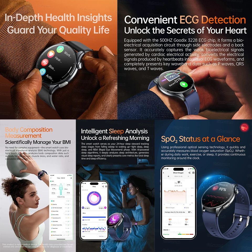 ل Xiaomi رقيقة جدا الساعات الصحية الجديدة ECG + HRV مايكرو الفحص البدني Smartwatch 1.53 "HD AMOLED NFC الرياضة سوار ذكي