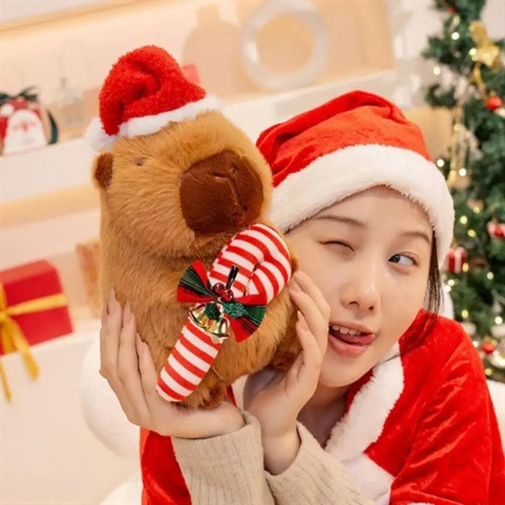 

Dress Up Christmas Capybara Plush Doll Christmas Tree Green Scarf Capybara Plush Toy Cartoon Fluffy Capibara Fluffty Doll