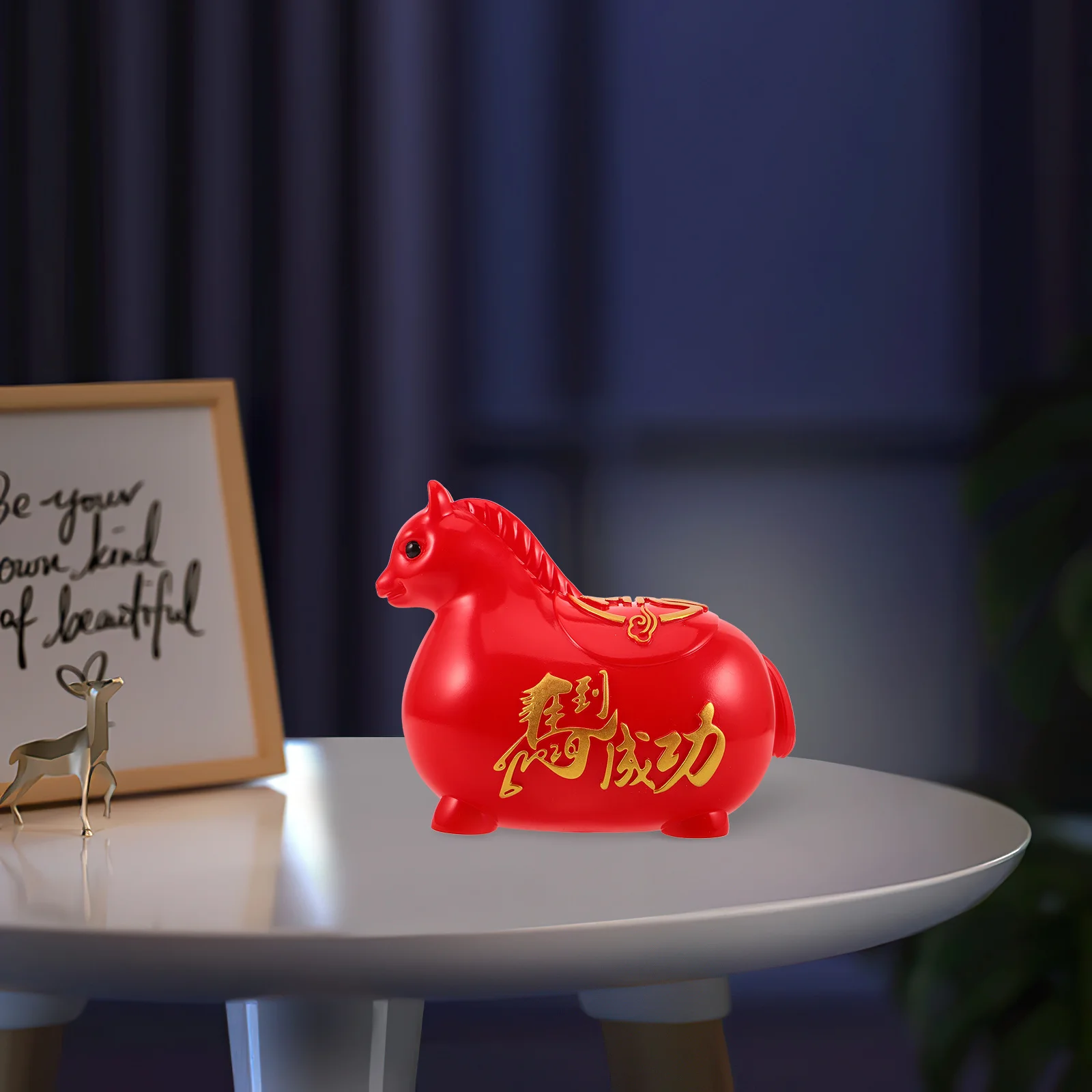 

1pcs Horse Year Savings Bank Red 2026 Chinese New Year Coin Box Unbreakable Vinyl Money Saving Pot Lucky Zodiac Gift Decorative