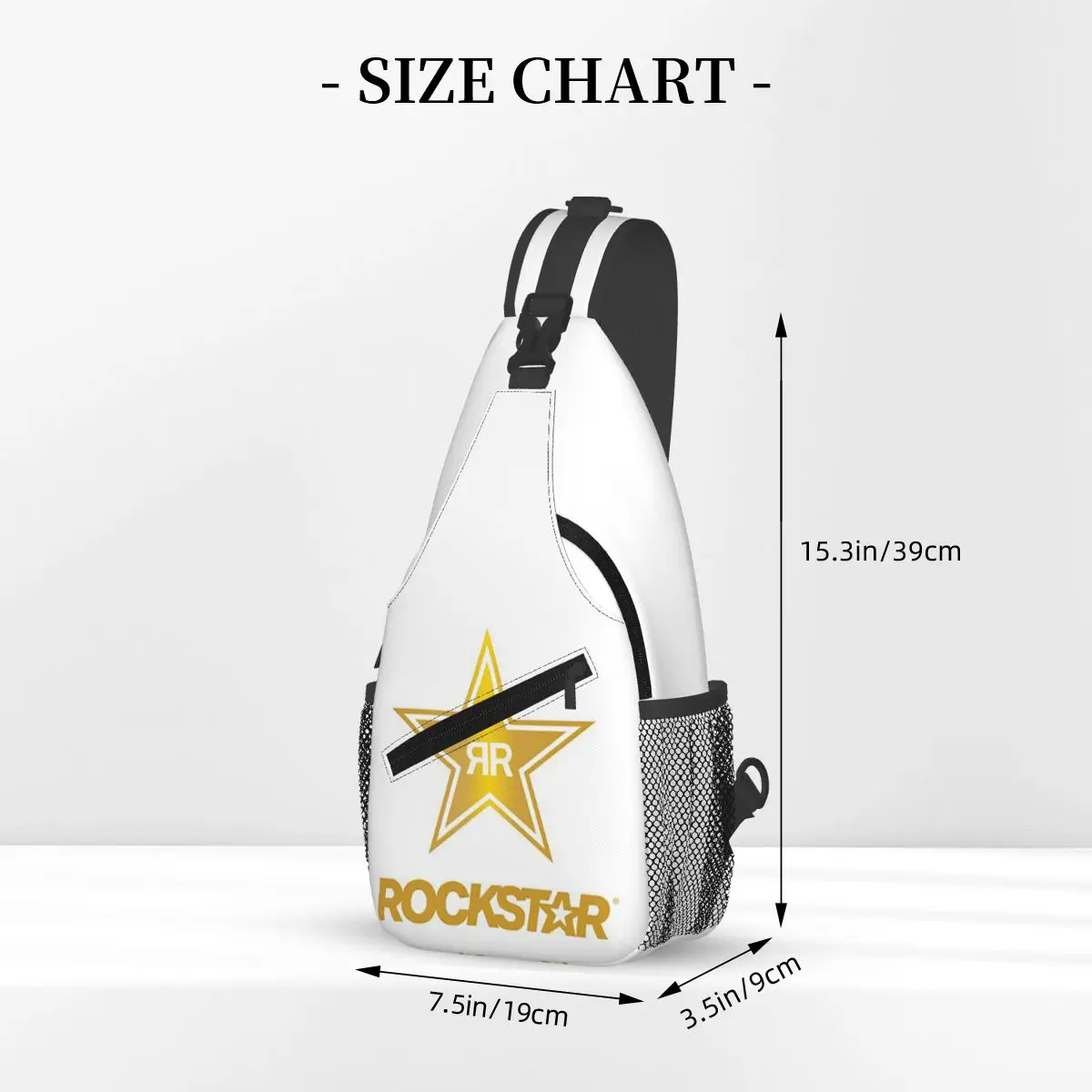 حقيبة صدر للرجال من Rockstar Energy Drink حقيبة ظهر كروس للرجال حقيبة صدر للسفر والمشي لمسافات طويلة حقيبة كتف يومية #3