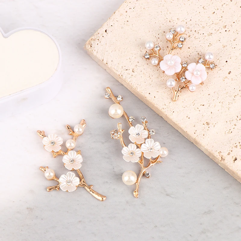 2Pcs Alloy Branch Flower Accessories Antiquity Hairpin Clothing Hair Accessories DIY Material