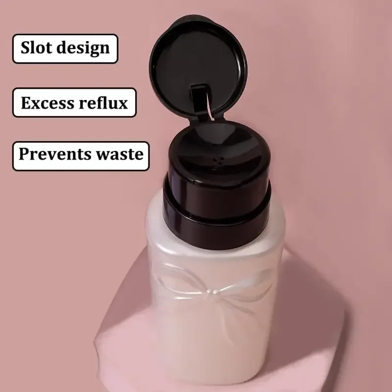 دفع أسفل البلاستيك القوس مضخة فارغة لموزع طلاء الأظافر الكحول ماكياج مزيل إعادة الملء زجاجة السائل المطهر التخزين #4