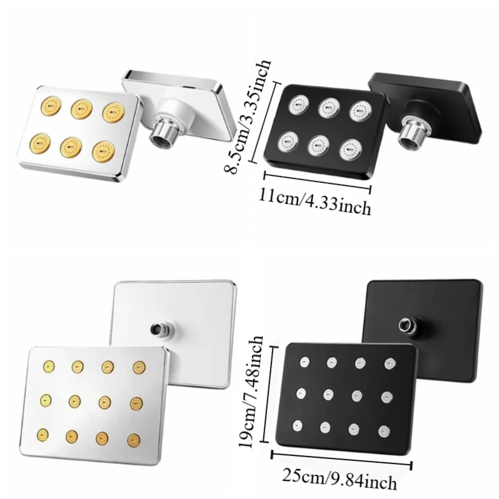 4 بوصة/10 بوصة حجم رأس دش المطر تصميم الخصر الصغير مواد من الستانلس ستيل رأس دش عالمي التحكم في تدفق المياه