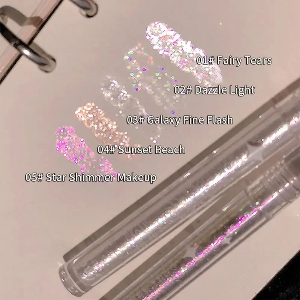 Fashion Sparkling Liquid Eyeshadow High-gloss White Pearl Glitter Eyeshadow Stick Brightening Highlighter Pen Makeup Cosmetics