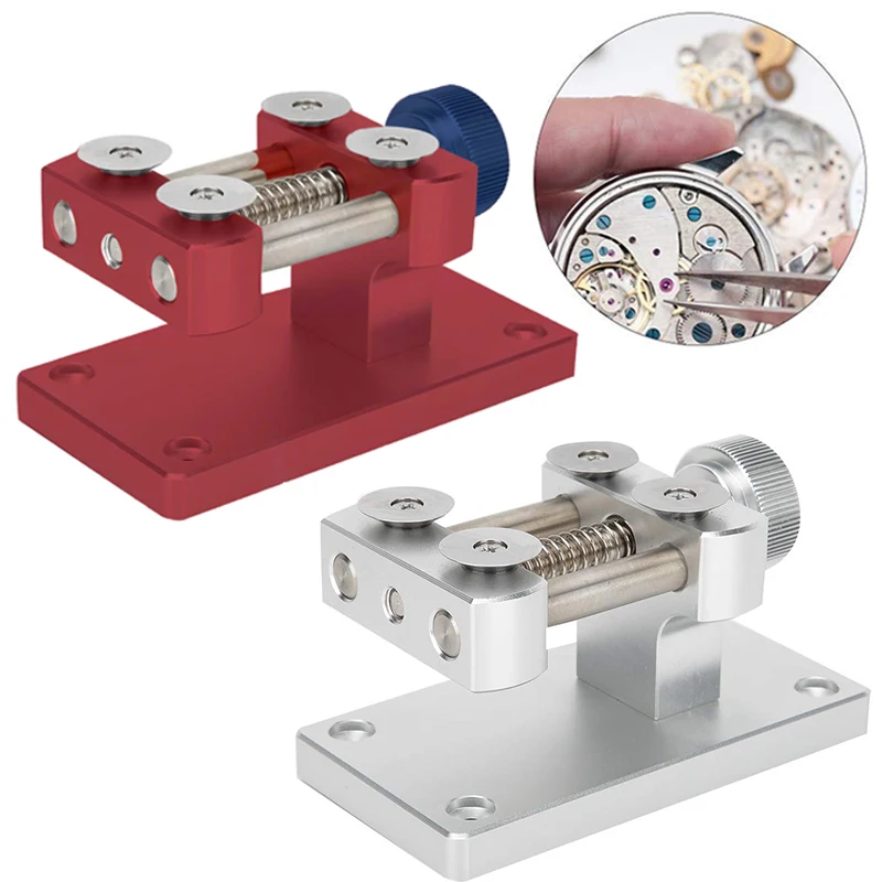 

Профессиональный инструмент для снятия лицевой панели часов, верстак, инструмент для открывания задней крышки, инструмент для ремонта часов для часовщика, детали для часов, красный/серебристый