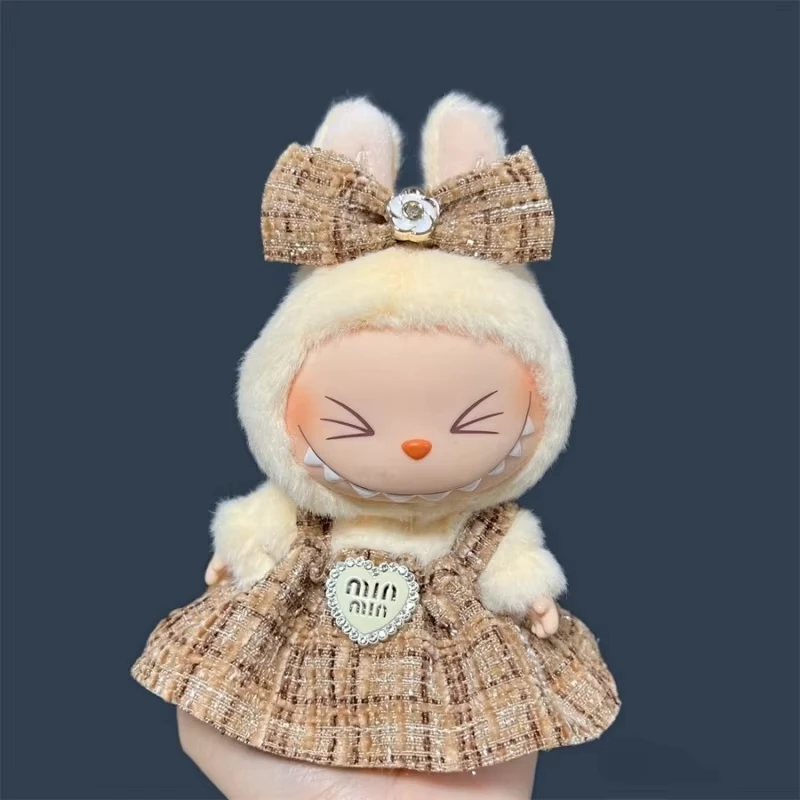 Jupe de poupée en peluche Labubu de 17cm, ensemble de jupe Adorable pour bricolage, accessoires de vêtements, cadeau