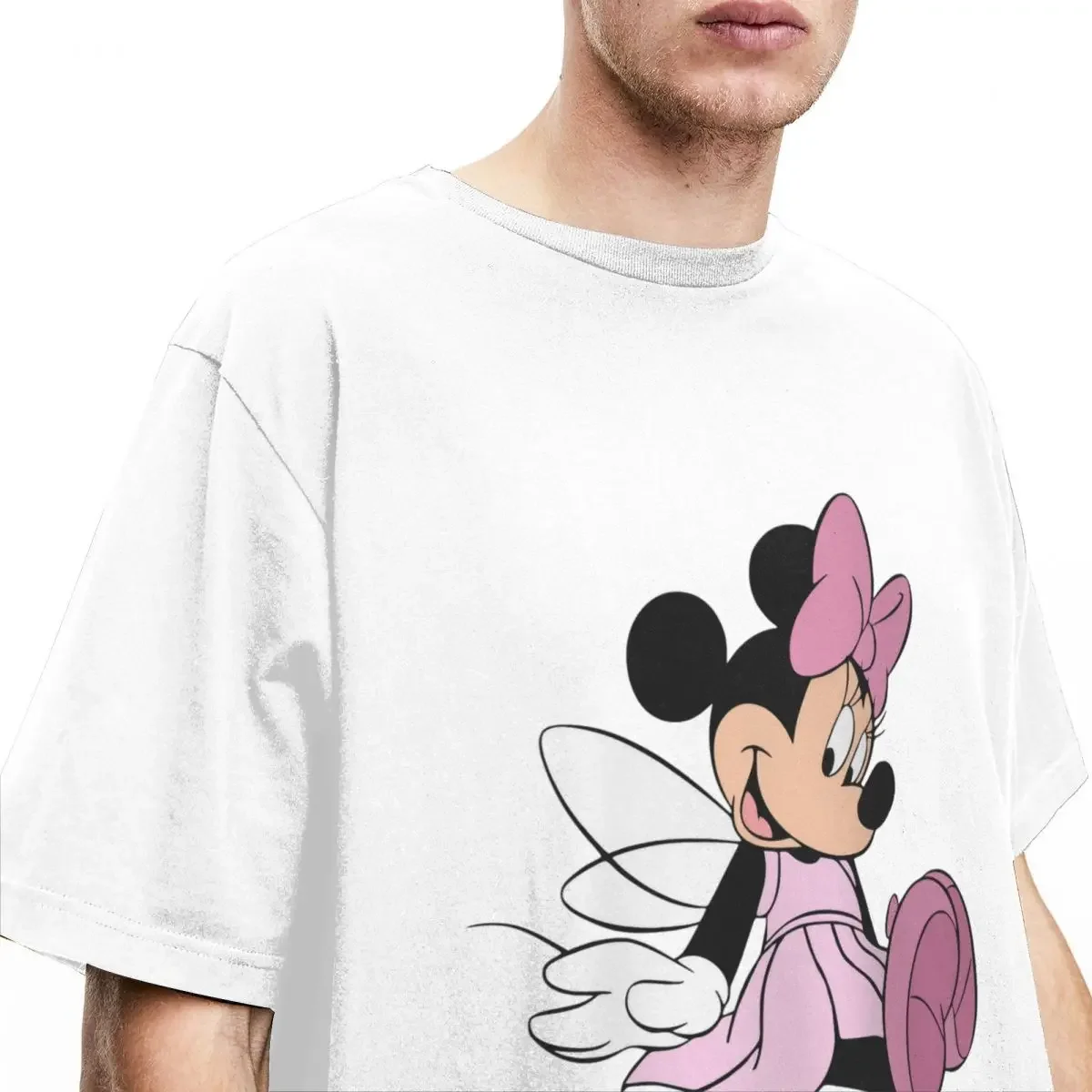 Men Women's Kawaii Minnie Mouse Shirt Stuff Mickey Mouse 100% Cotton Tops T-shirt Graphic Print Tee Shirt Adult