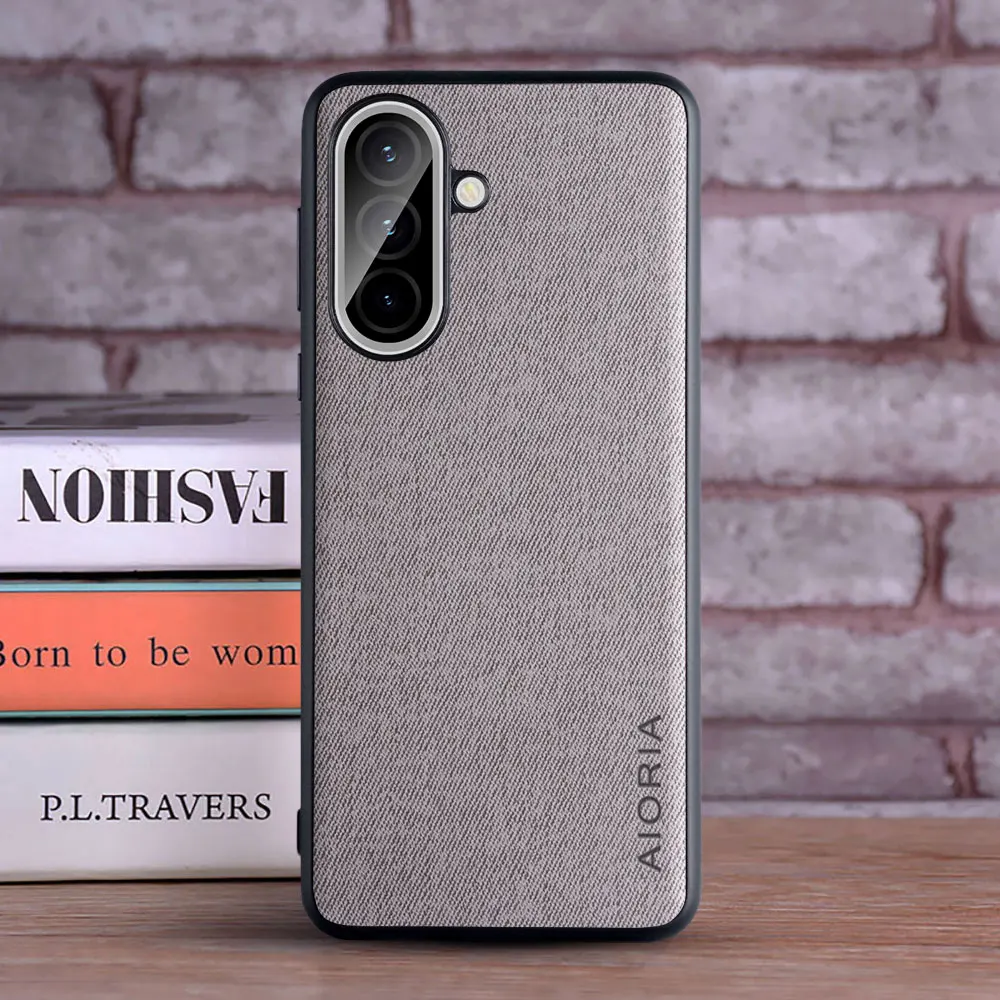 Case for Samsung Galaxy A57 Textile Leather Fashion Soft TPU Hard PC 3 in1 material for Galaxy A57 Case funda Coqua