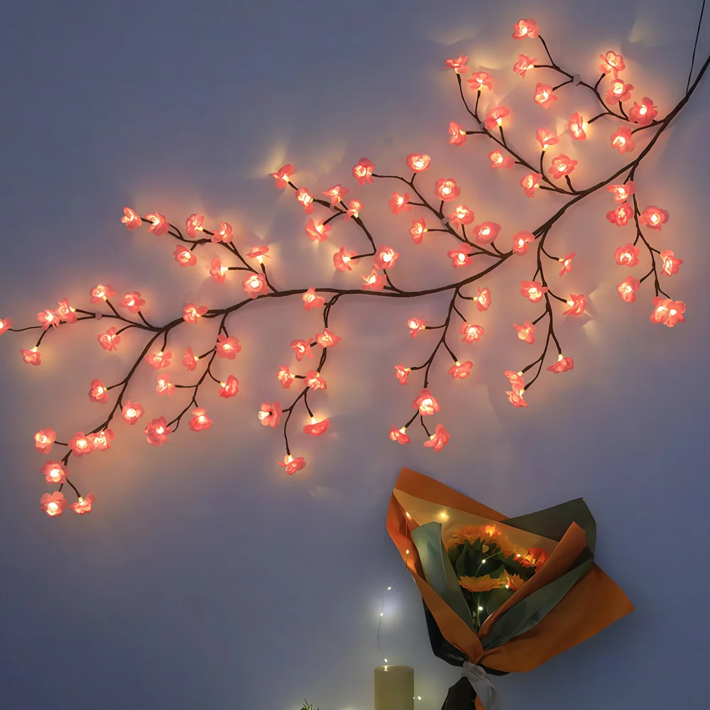 

LED Tree Branch Light 96LED/144LED USB Powered Vine Lamp DIY Home Wall Decoration for Valentine’s Day Christmas Wedding Party