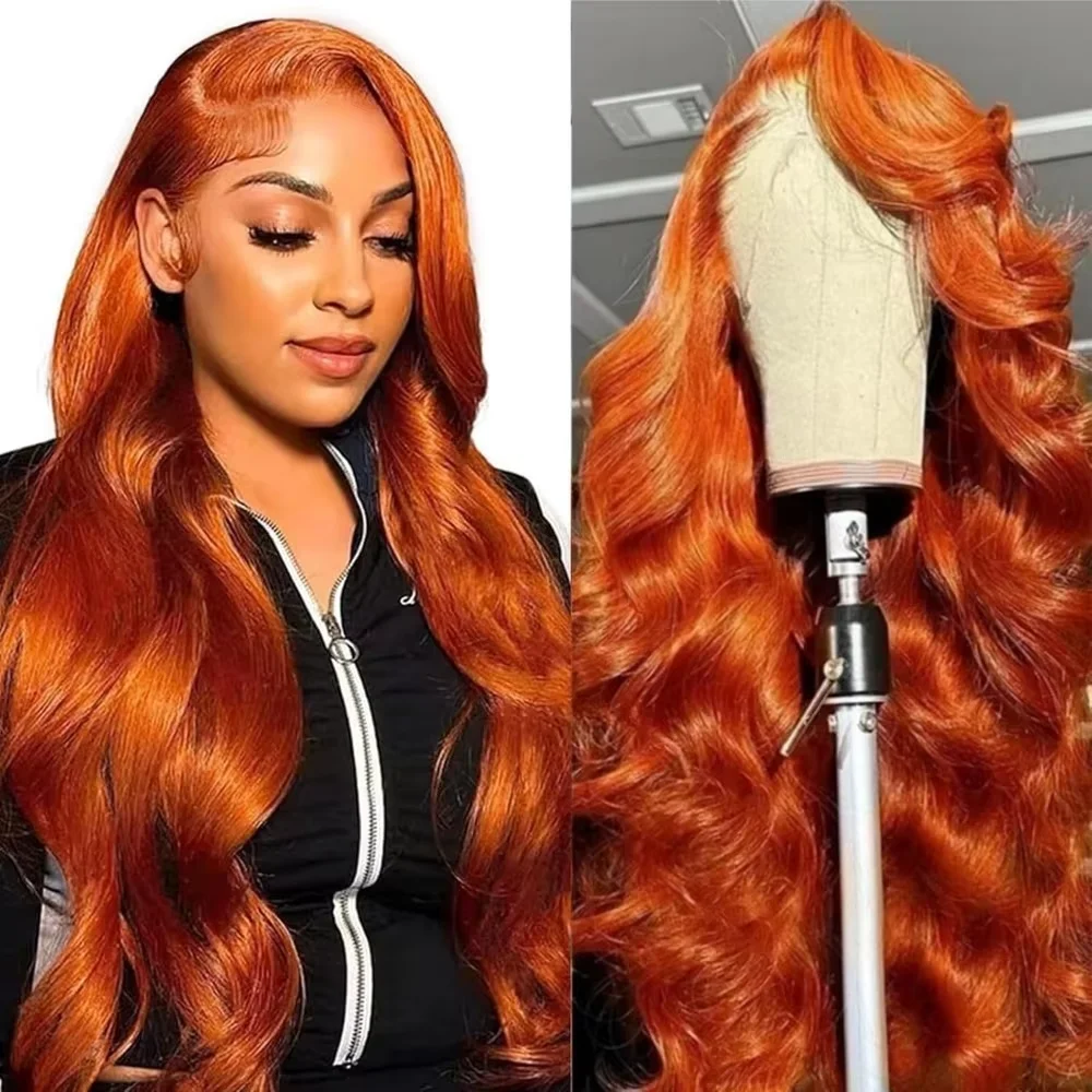 

Парик из натуральных волос Remy, цвет 350 Ginger Orange, с волнистой текстурой, 13x6, с прозрачной кружевной основой 13x4, для чернокожих женщин.