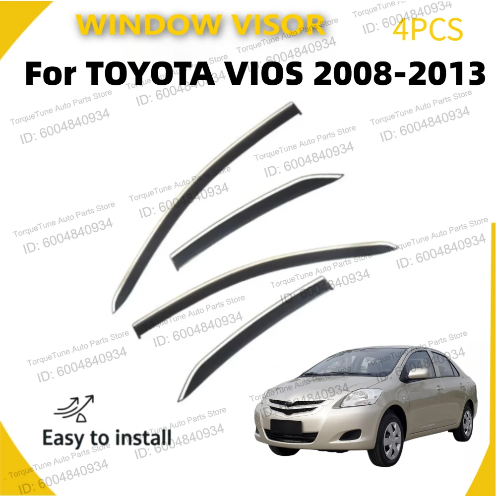 OEM High Quality Window Visor Wind Deflector For TOYOTA VIOS 2008-2013 Side Rain Guard Sun Shield Auto Trim