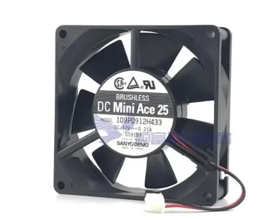 

Ltsf For SANYO DENKI 109P0912H433 DC 12V 0.21A 90x90x25mm 2-Wire Server Cooling Fan 9cm