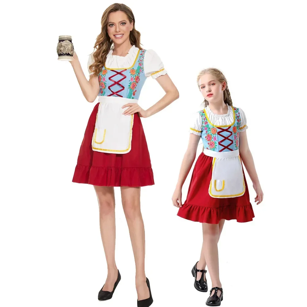 Oktoberfest Costume Family German Beer Costume National Style Dress Maid Dress