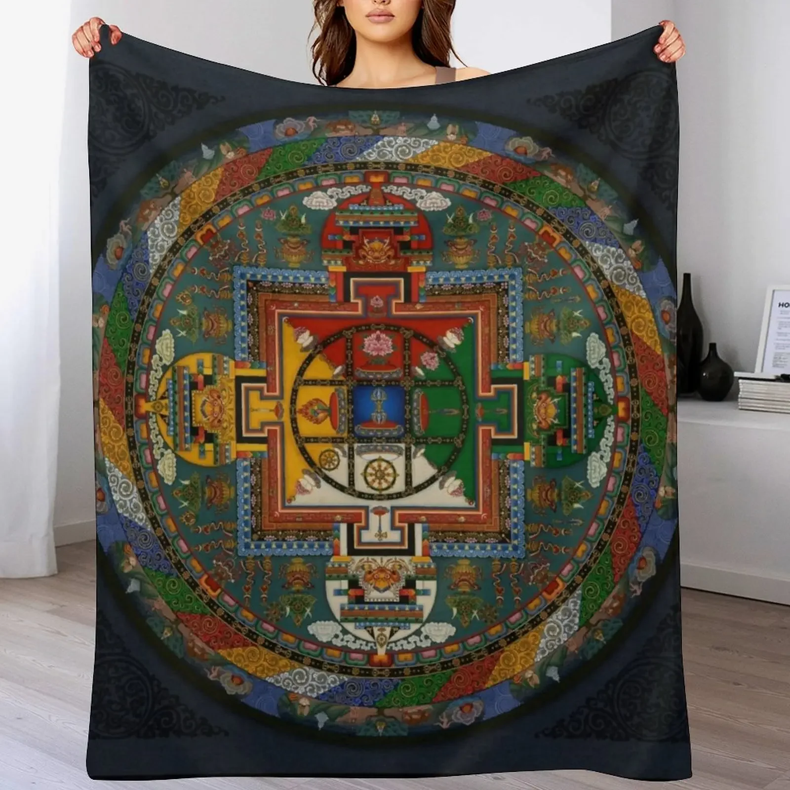 

Mandala of Yamantaka Throw Blanket Softest for winter Plush Soft Blankets