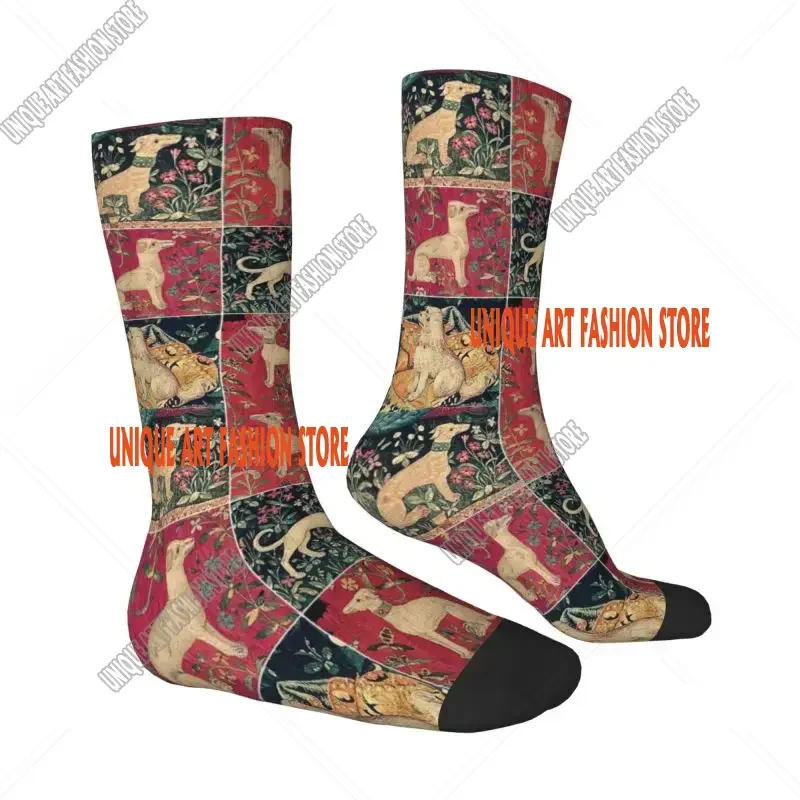 Medieval Greyhound Men Women Male Crew Socks Unisex Funny Whippet Sighthound Dog Spring Summer Autumn Winter Dress Sock