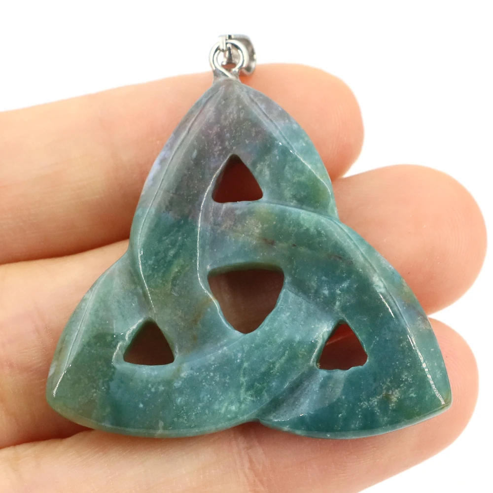 

Natural Stone Crystal Flower Chakra Jewelry Irish Celtic Knot Pendant For Making DIY Lucky Gift Jewerly Necklace Backpack Orname