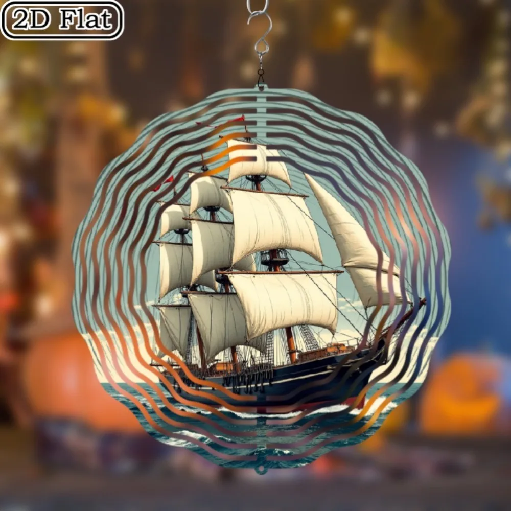 

Nautical Metal Wind Chimes Boat Design Outdoor Patio Decor Iron Sailing Ship Memorial Unique Maritime Gift for Home Garden