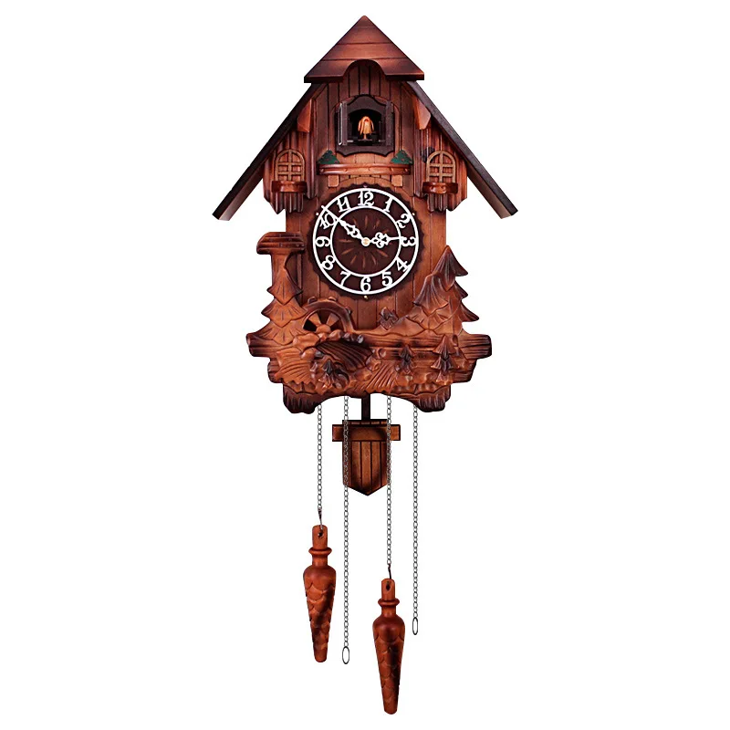 Cuckoo Wall Clock Antique Decorative Vintage Wall Clock Pendulum Clock Hourly Chime For Cafe Restaurant Living Room Hotel