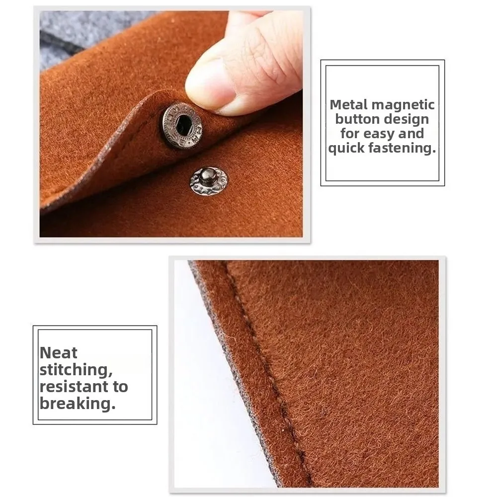 New PVC Lining Felt Phone Pocket Bill Compartment Buckle Closure Coin Purse Lightweight Phone Pocket Wallet Slim Card Wallet