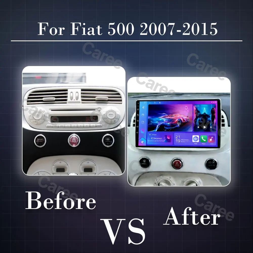 Car DVD Android 16 Radio Stereo For Fiat 500 2007-2015 Auto Multimedia Player GPS Navigation Head Unit High-Performance CPU WIFI
