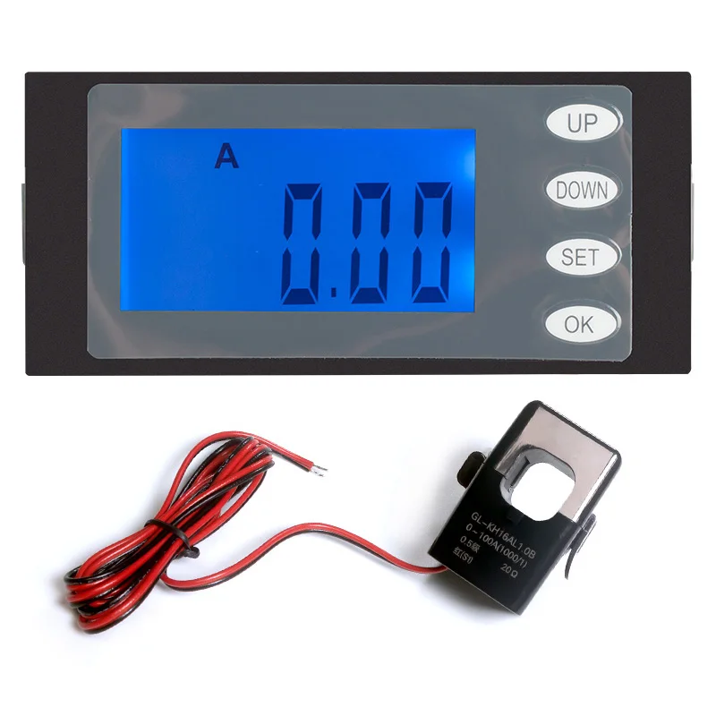 

PEACEFAIR 1 Phase Digital LCD Electric Voltage Tester AC 220V 100A 5IN1 Amp Volt Watt Energy Time Panel Kwh With Split CT