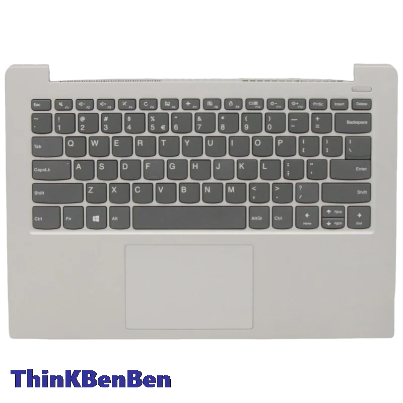 

US English Platinum Grey Keyboard Upper Case Palmrest Shell Cover For Lenovo Ideapad S340 14 14IML 14IWL 14API 14IIL 5CB0S18401