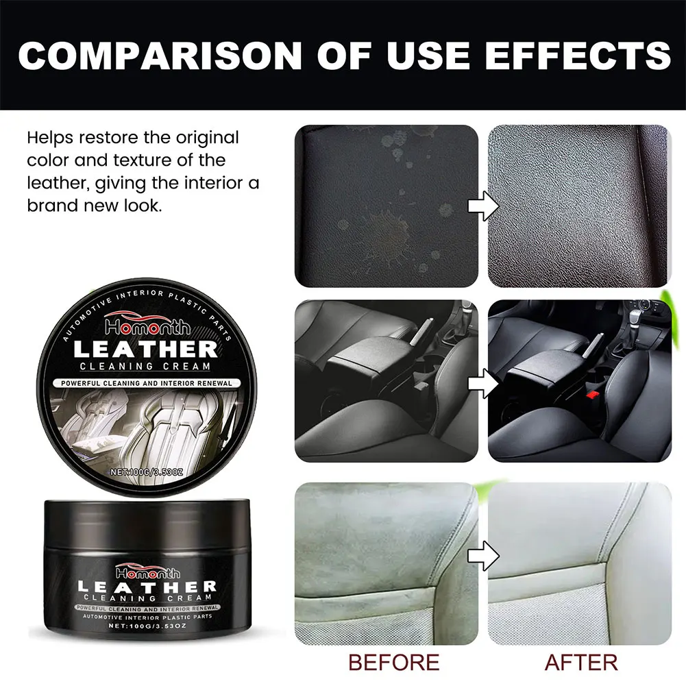 Leather Conditioner Long Lasting Car Seats Polishing Nourishment Care Leather Care Cream for Leather Pant Bag Shoes Furniture