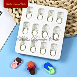 3D Cartoon Animals Baby Shoes Design Silicone Mold Fondant Chocolate Topper Mould DIY Clay Model Cake Decorating Tools Bakeware