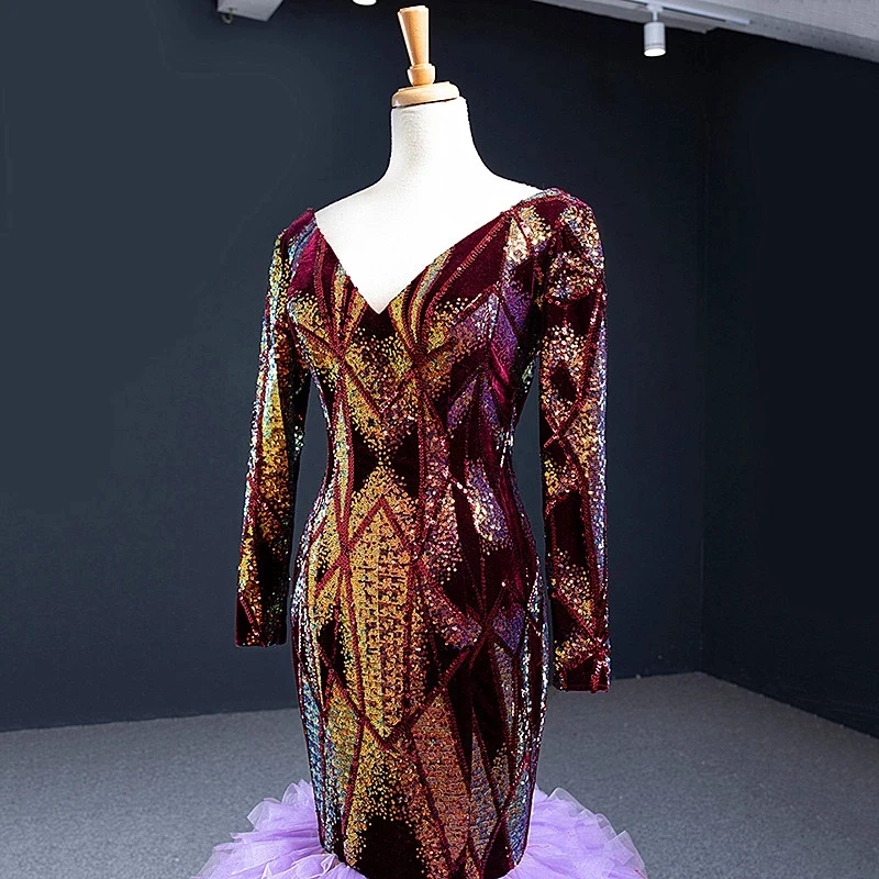 فستان سهرة عربي فاخر مخصص للسيدات من سعيد دبي بخيط ذهبي لامع بألوان متباينة فستان سهرة عربي فاخر لحفلات الزفاف