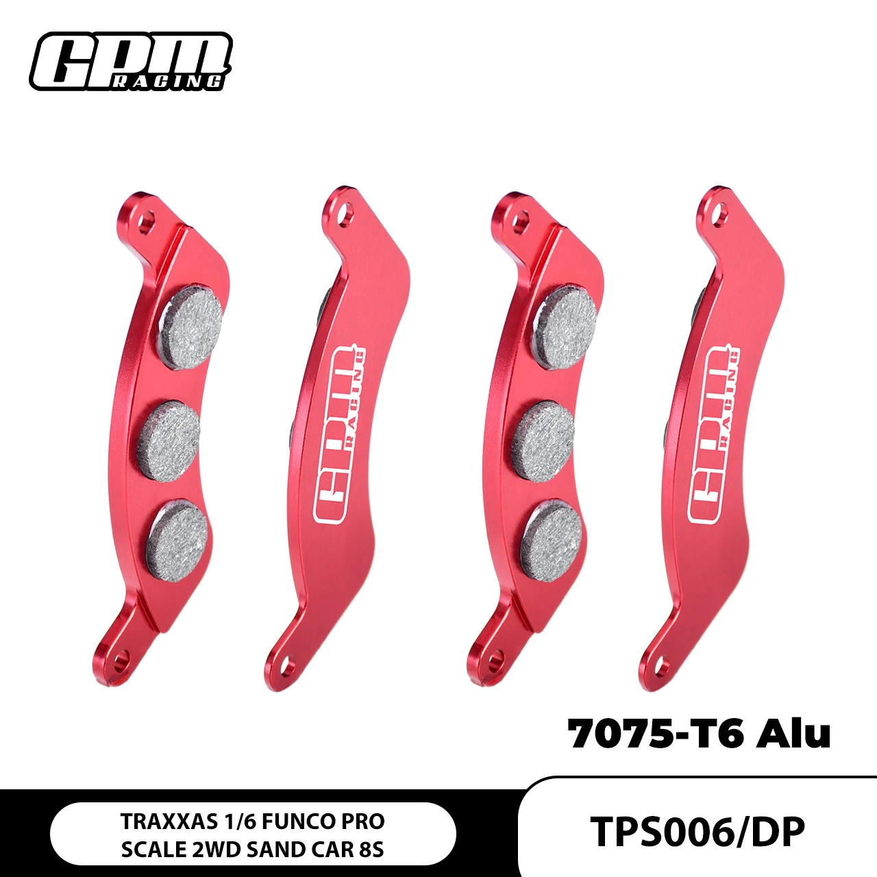 GPM 7075 합금 프론트 브레이크 패드(좌우) TRAXXAS 1/6 Funco Pro Sand Car 8S 109076-4