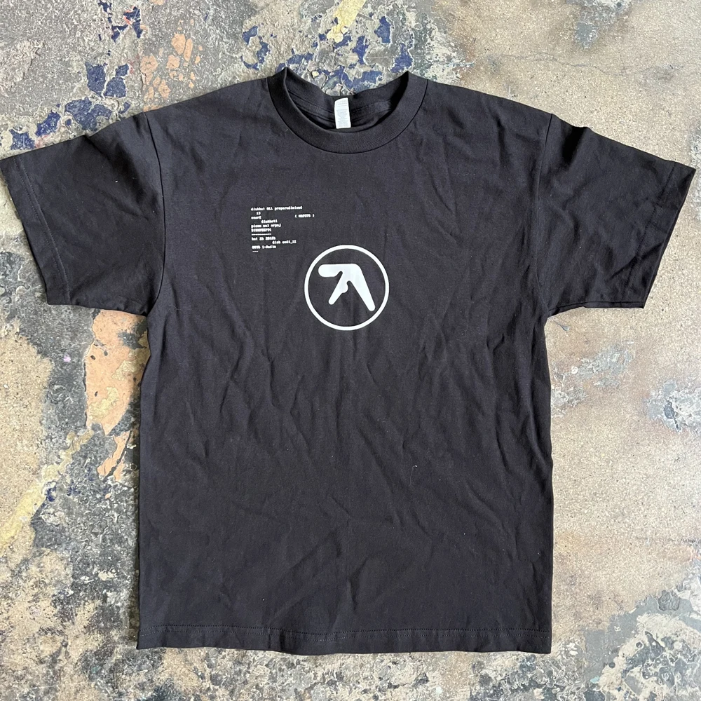 Aphex Twin Oversized męska koszulka Hip Hop nadruk liter koszulka Unisex z krótkim rękawem Y2K letnie bawełniane ubrania gotyckie bluzki S-4XL