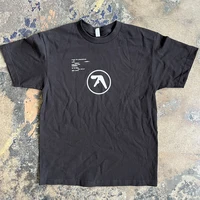 Aphex Twin-Camiseta de gran tamaño para hombre, camiseta de manga corta con estampado de letras de Hip Hop, ropa de algodón de verano Y2K, Tops góticos S-4XL
