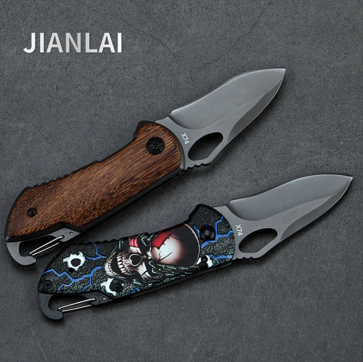 

New High hardness skeleton wooden handle folding knife mountaineering camping fishing barbecue knife outdoor survival knife