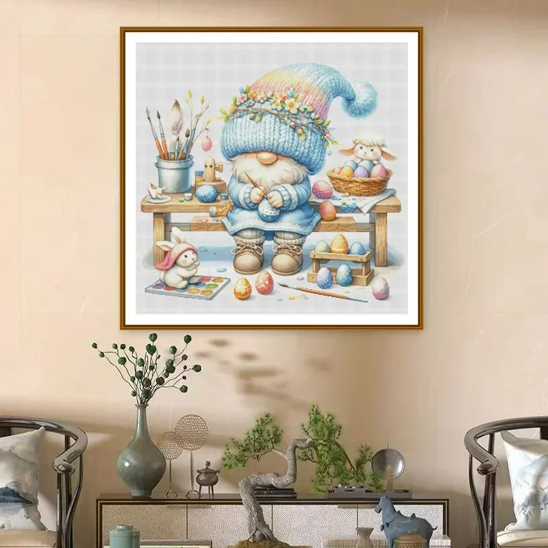 [ZZ5250-egg Dwarfs] Stamped Cross Stitch Kit 11CT 14CT 16CT Pre Printed Canvas Cotton Threads DIY Embroidery for Home Wall Decor