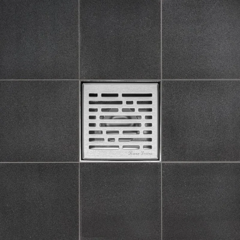 304 الفولاذ المقاوم للصدأ 4 بوصة نحى النيكل مربع دش استنزاف عدة للبلاط الطابق استنزاف صر غطاء الشعر الماسك فخ مصفاة