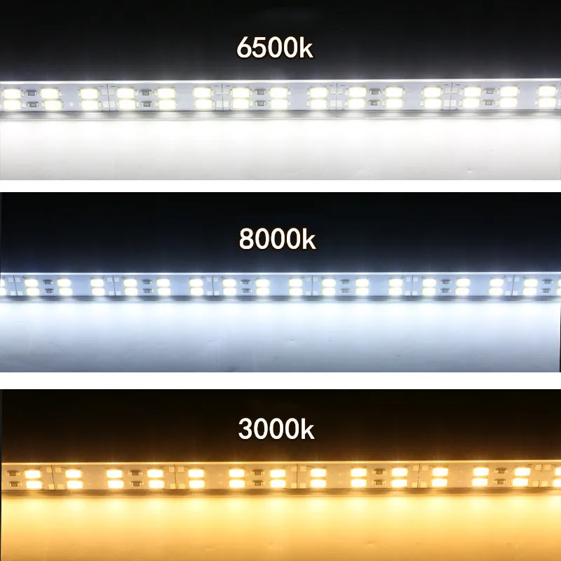 5pcs 25cm 50cm 12v 24v LED Hard Strip Double Row 144 LEDS/M RIgid Bar 14mm Aluminum Profile Tube 3000K Natural White 4000k 6000K