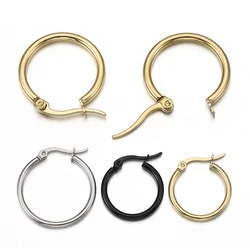 10pcs 15 20 25 40mm Earring Hooks Base Ear Ring 316L Stainless Steel Open Hoop Earrings Circle for Jewelry Making DIY Components