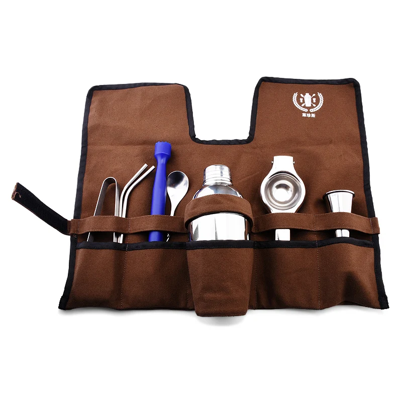 

Миксер из нержавеющей стали, набор инструментов, коктейльный набор, бармен, портативная сумка для хранения