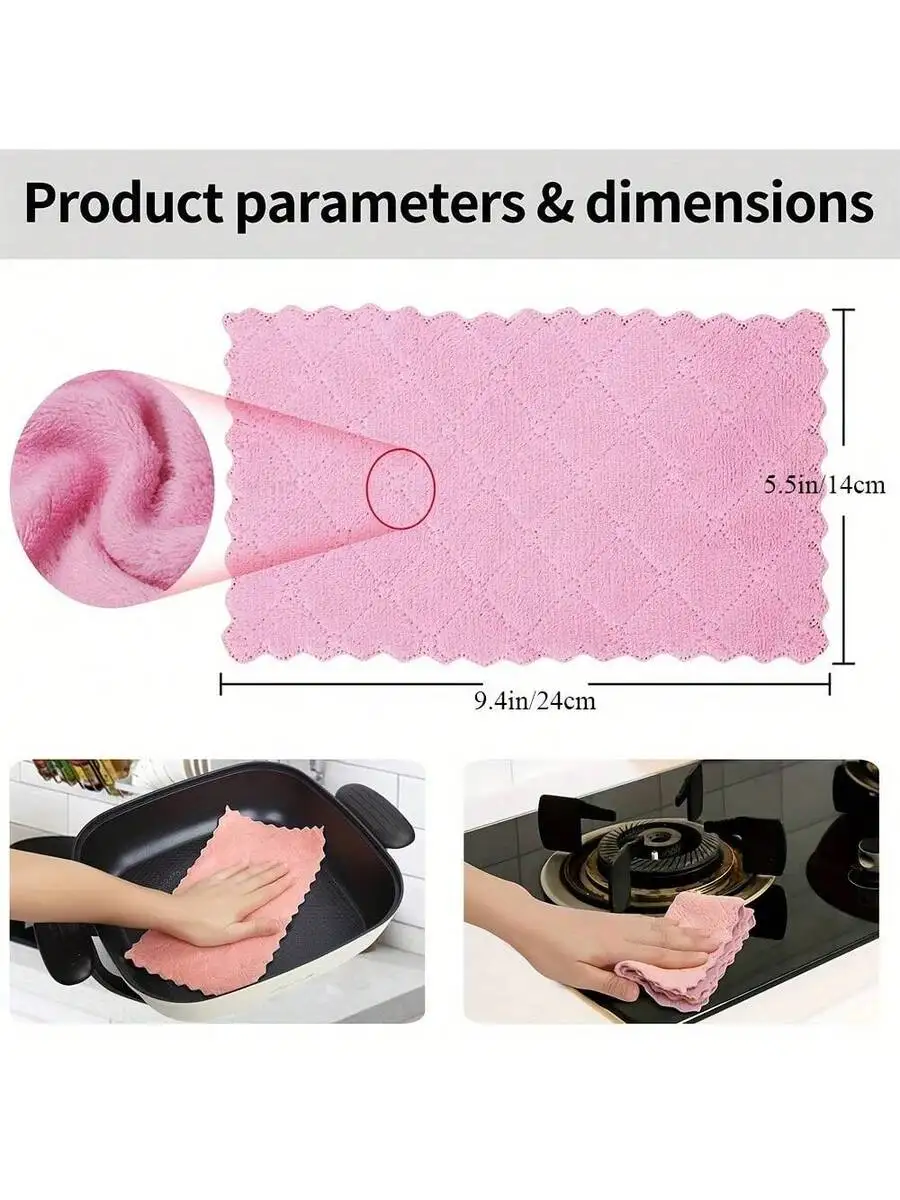

10pcs Kitchen Towels Set Dishcloths For Washing Dishes Cooking Baking Cleaning Supplies