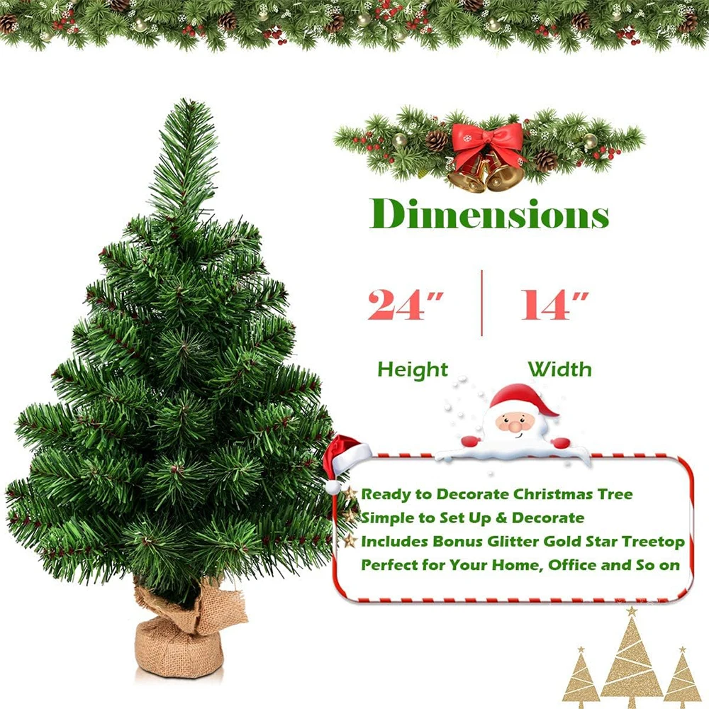 Mini Artificial Christmas Tree Tabletop Spruce with New Material and Perfect for Home Office Party Indoor Decoration Holiday