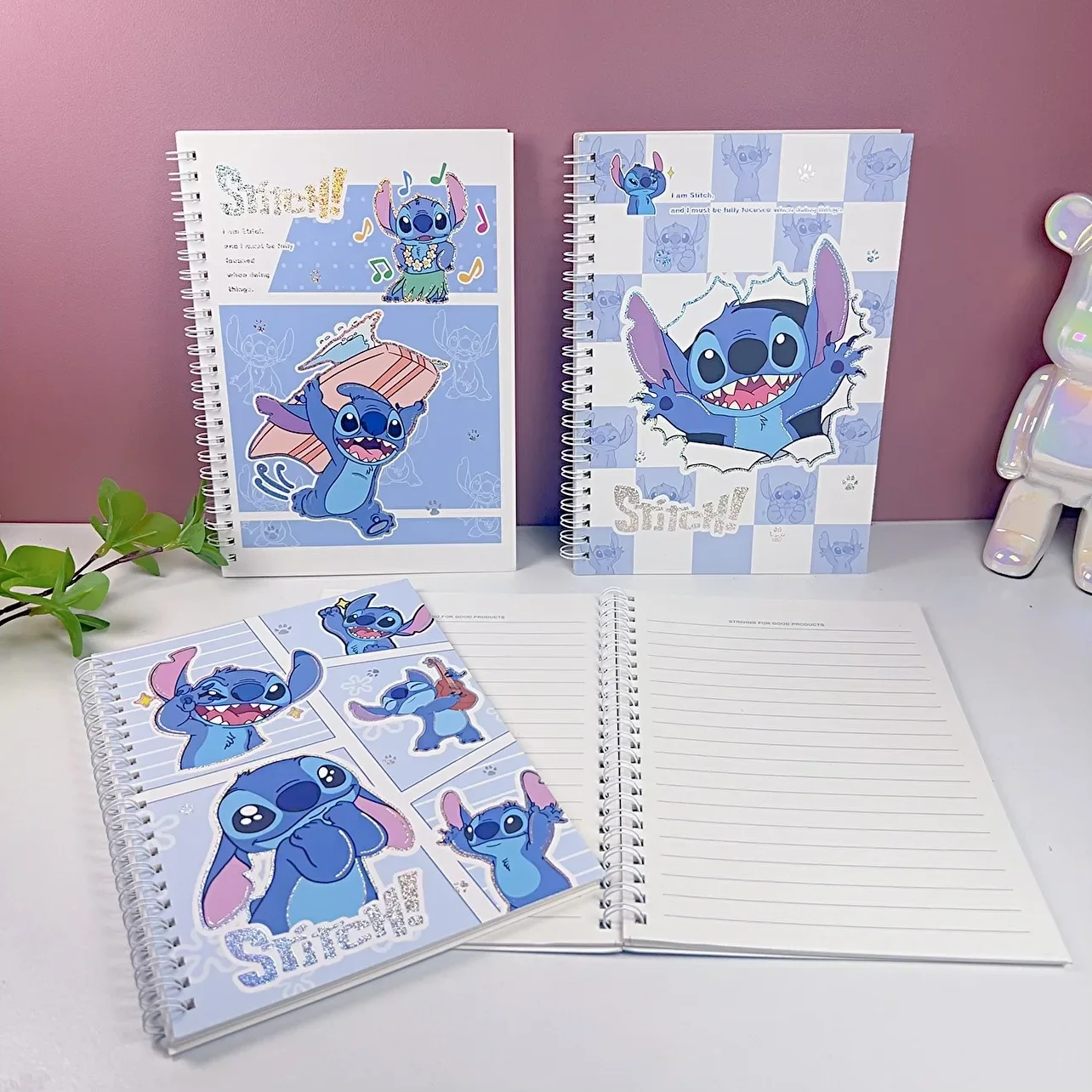 Cartoon Stitch Notebook Student Cute Pet Lilo Loose-leaf Coil Book Cartoon Student Stationery Workbook Children\'s Birthday Gift